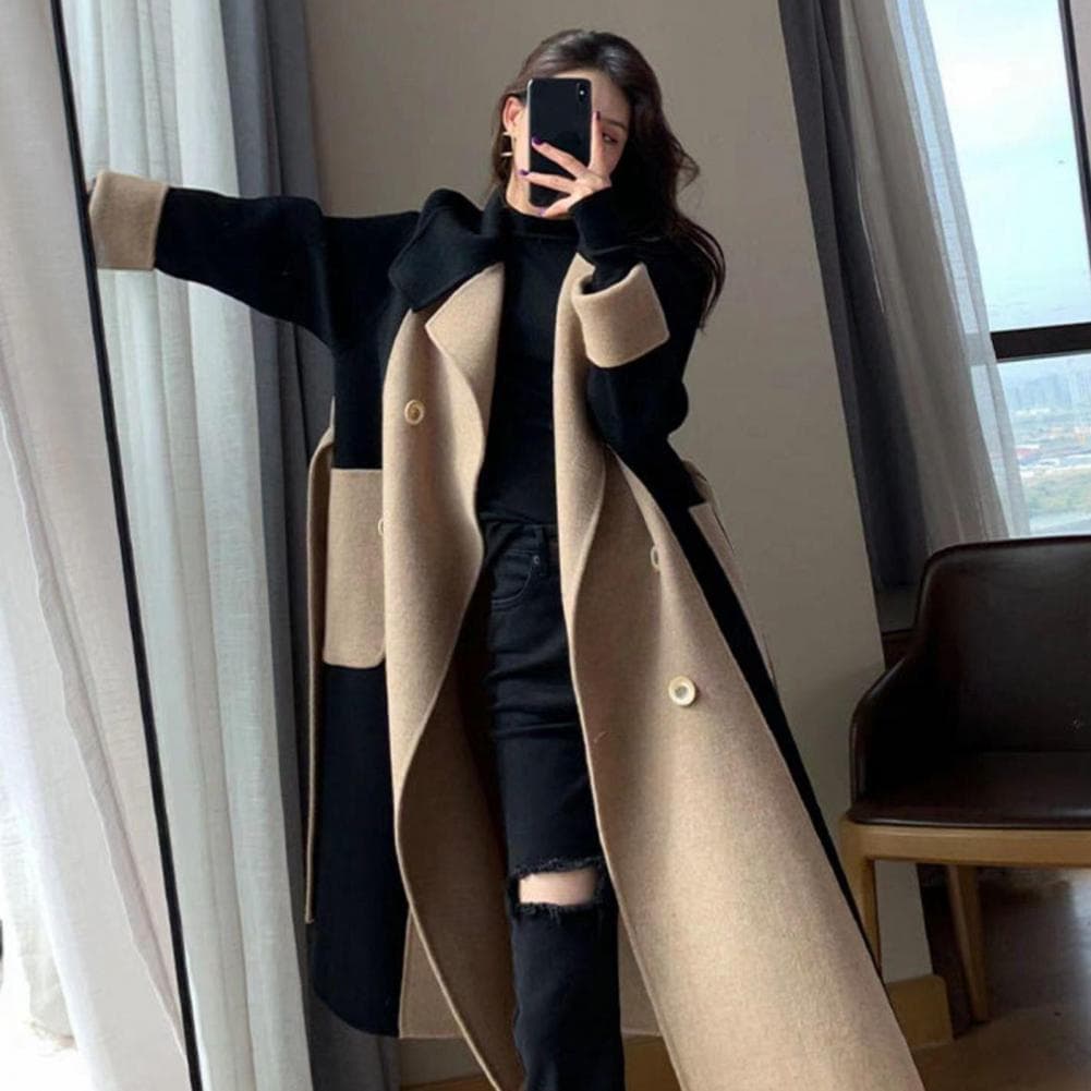 Winter Coat Double-breasted Cardigan Thermal Anti-wrinkle Lapel Women Winter Coat Women Overcoat For Shopping Coats