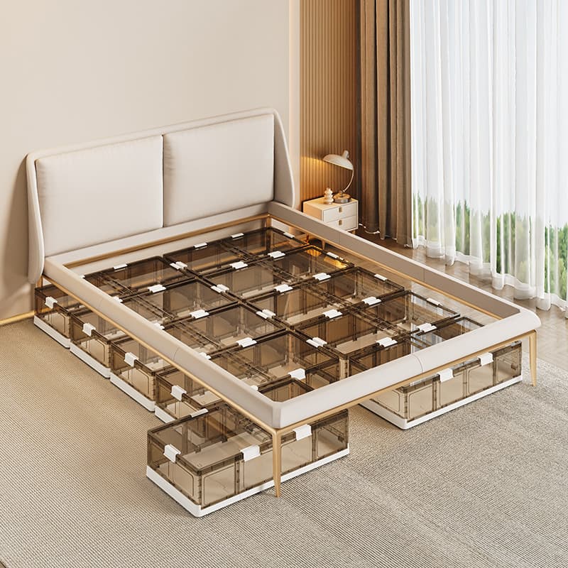 Home Furniture large size bedside cabinet bedside drawer storage box quilt seasonal clothing with wheels plastic storage box
