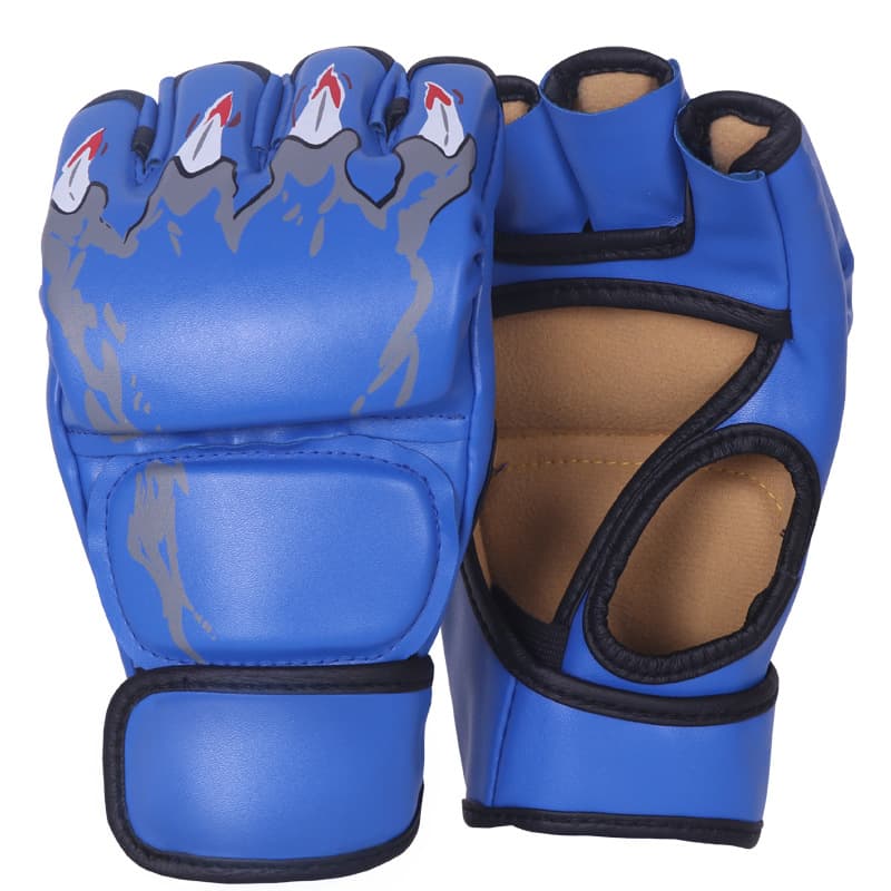Unisex Sanda boxing fighting training gloves actual combat competition MMA gloves enlarged thick wear resistant fitness gloves leaking fingers