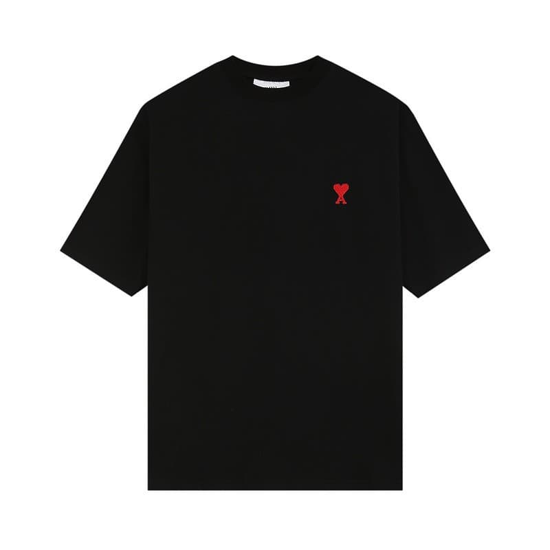 T-shirt ample à col rond et motif cœur brodé pour femme