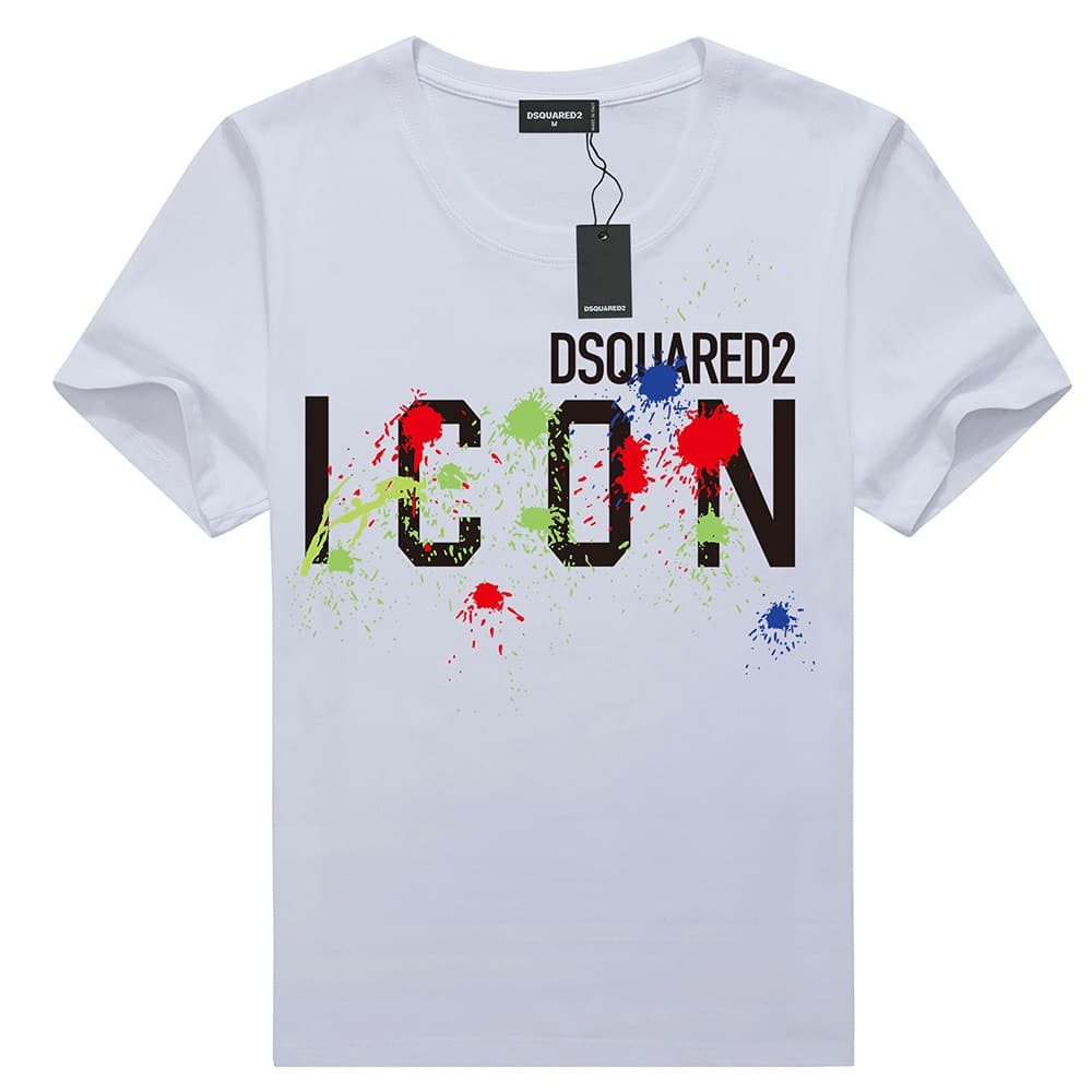 T-shirt polyvalent quatre saisons pour hommes ICON, entièrement en coton, absorbant la transpiration et respirant, style décontracté à manches co