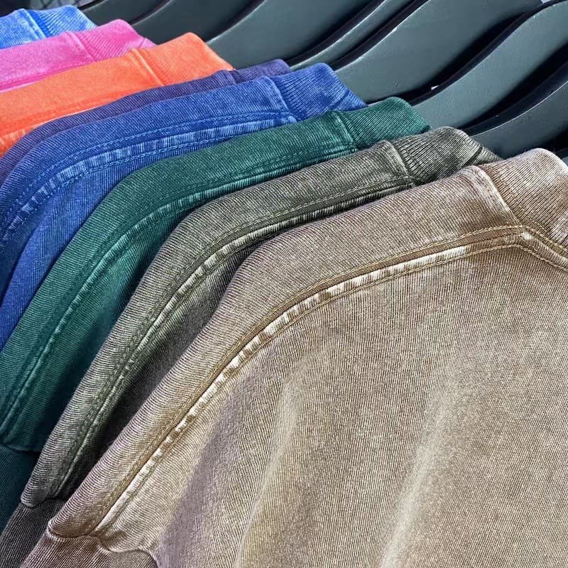 Trendy Brand Washed Old T-shirt For Men's Top, American Style 270g Pure Cotton Ins Round Neck Bottom Shirt