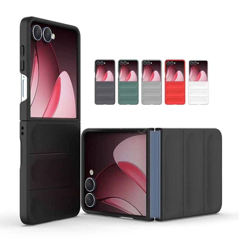 Simple Soft Silicone Matte Phone Case Fo Samsung Galaxy Z Flip 7 6 5 4 3 5G Skin-Fiendly Anti-Dop Bumpe Potect