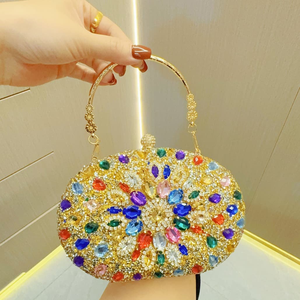 New High-end Style Rhinestone Bag For Women's Evening Dress Banquet Handbag With Diamond Inlay