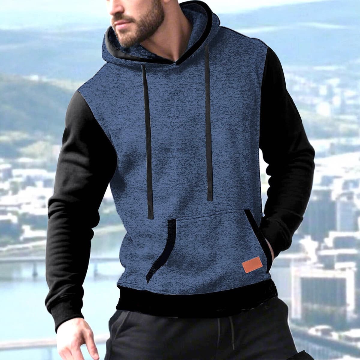 ​​Men's Jacquard Knit Hooded Sweatshirt – Athletic Zip-Up Jacket For Gym & Streetwear (S-3XL)​​