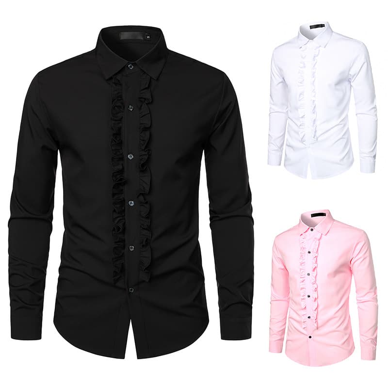 ​​Men's Long Sleeve Dress Shirt – Premium Cotton Blend, Wrinkle-Free & Breathable Slim Fit For Wedding, Performance & Office