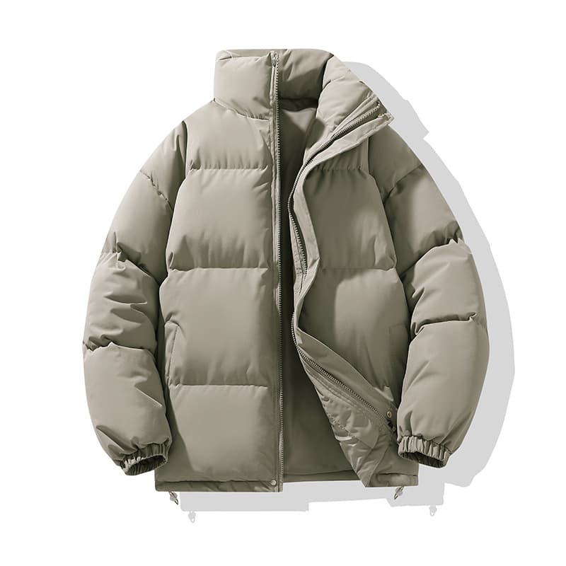 ​​Men's Winter Thickened Puffer Jacket - Loose Fit Unisex Zip-Up Coat, Polyester-Filled Warm Parka For Teens & Young Adults (Multiple Colors)​​