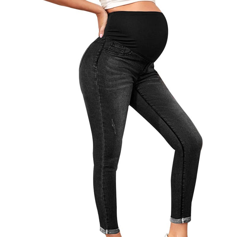 Women's Clothing Maternity Jeans Maternity Wear High Waist Belly Lift Hip Elastic