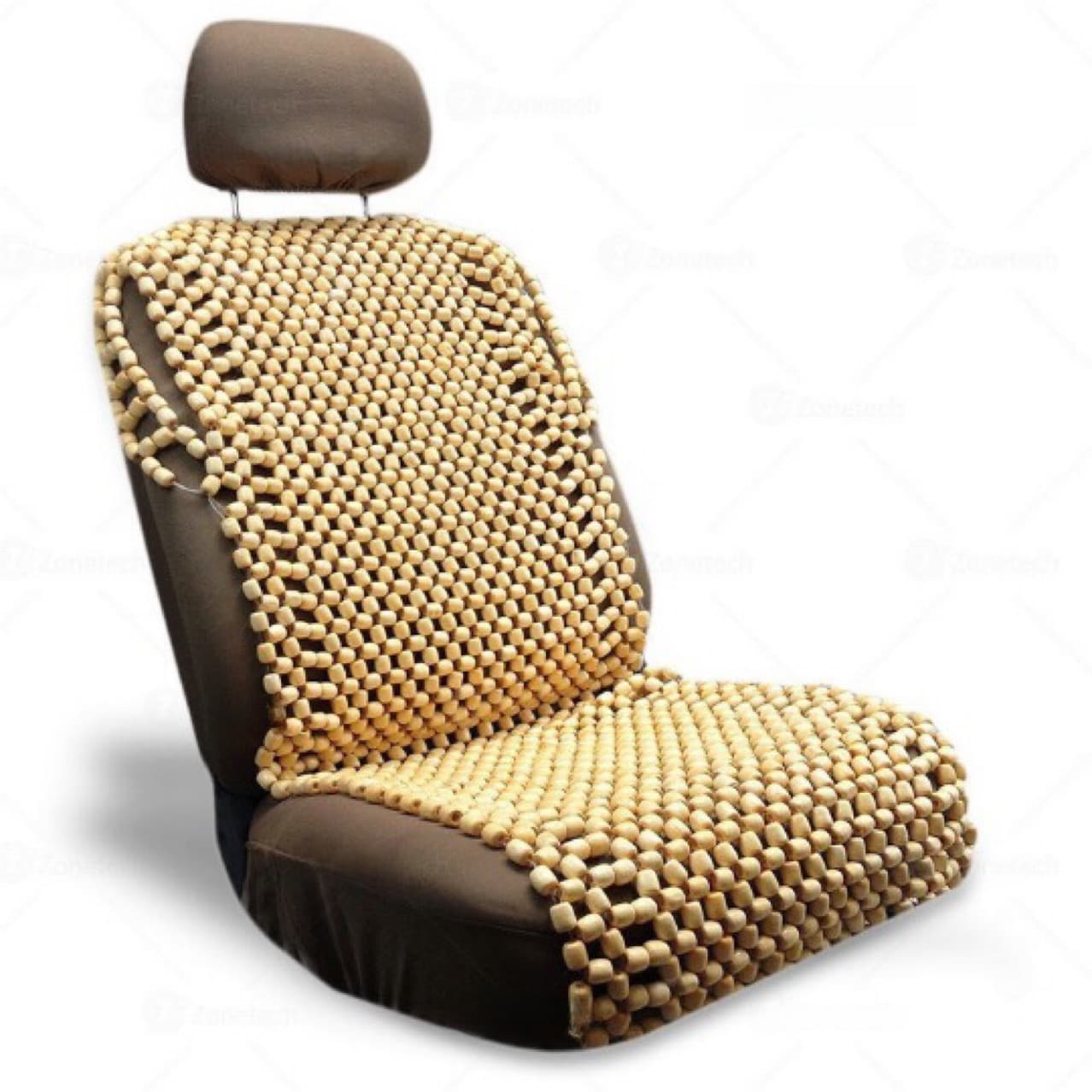 Wooden Bead Car Cushion Summer Breathable Cool Mat Summer Single Seat Ventilated Universal Bead Seat Cushion Wooden Beige