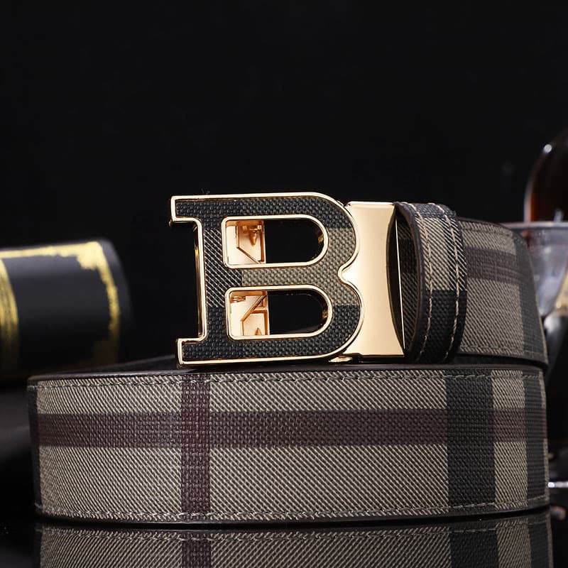 New Product B Men's Automatic Buckle Layer Cowhide Embossed Belt Casual and Versatile Business Belt for Men
