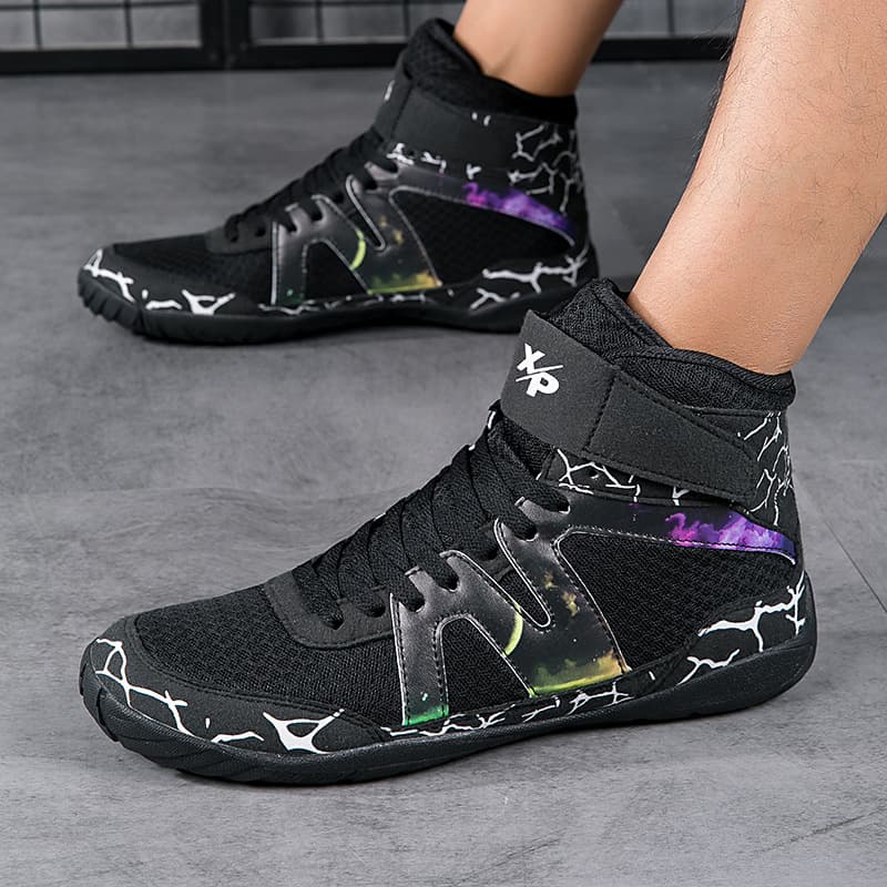 Unisex Shoes Sanda Fighting Training Shoes Professional Wrestling Shoes Indoor Squat Shoes Fighting Shoes Men's And Women's High Top Boxing Shoes