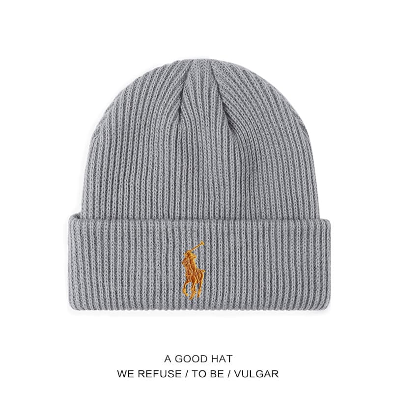 Bonnets en maille Polo pour hommes et femmes, bonnets d'automne et d'hiver, chapeaux chauds et protecteurs contre le froid, chapeaux simples et élé