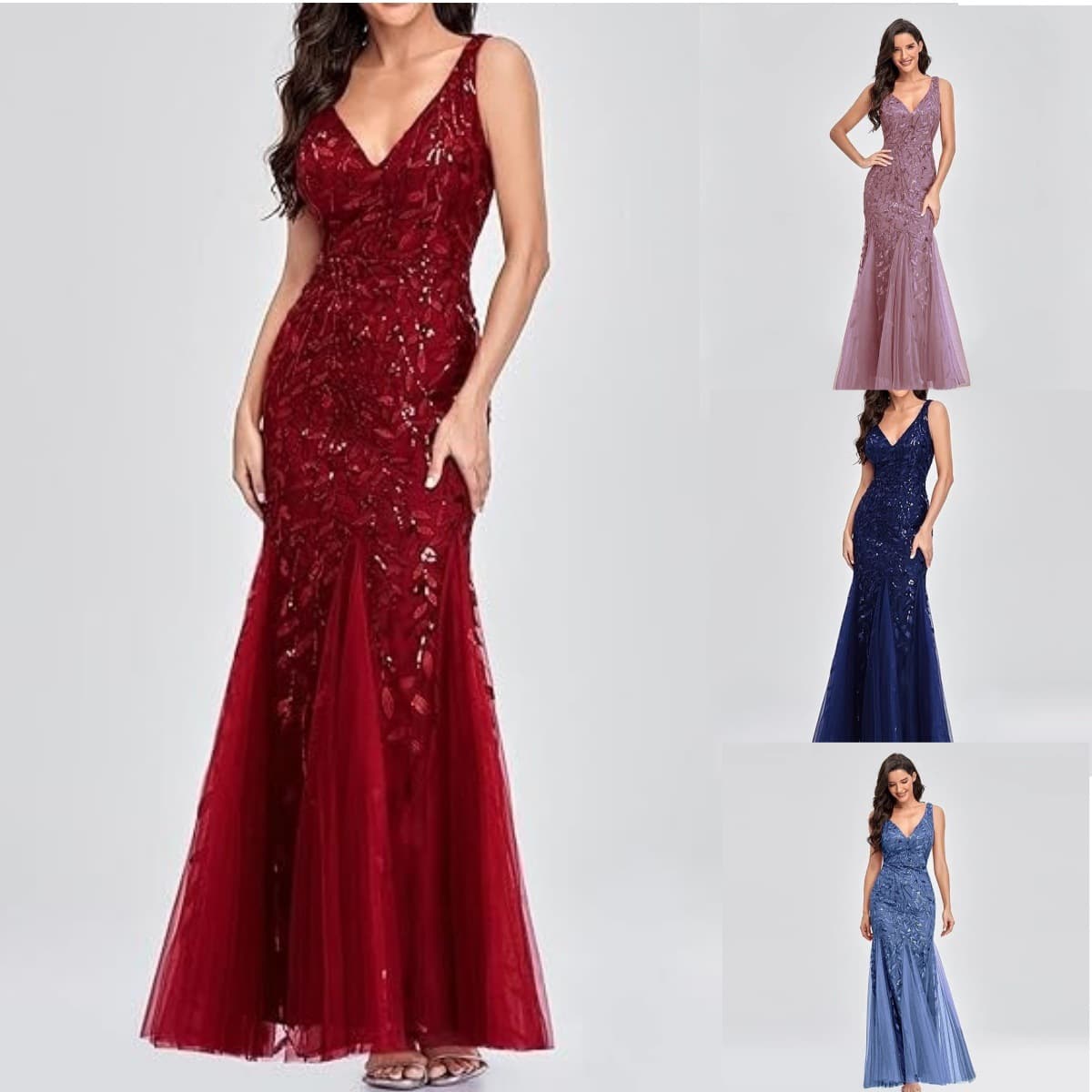 Women's Clothing Summer Temperament Fashion Sequins V Neck Celebrity Dresses