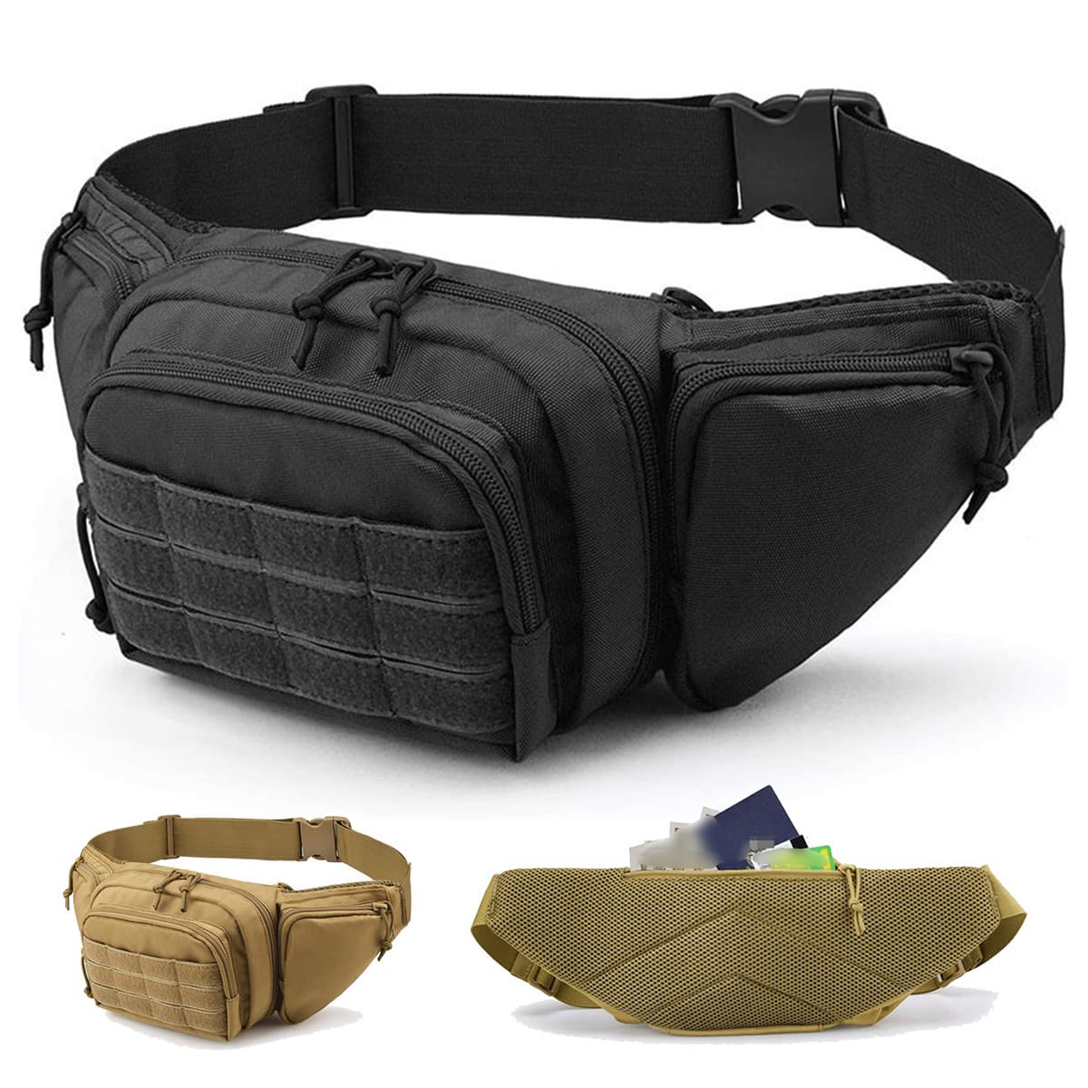 Men Waist Fanny Pack Belt Tactical Military Motorcycle Rider Sports Climb Campin Nylon Male Tool Slin Chest Hip Bum