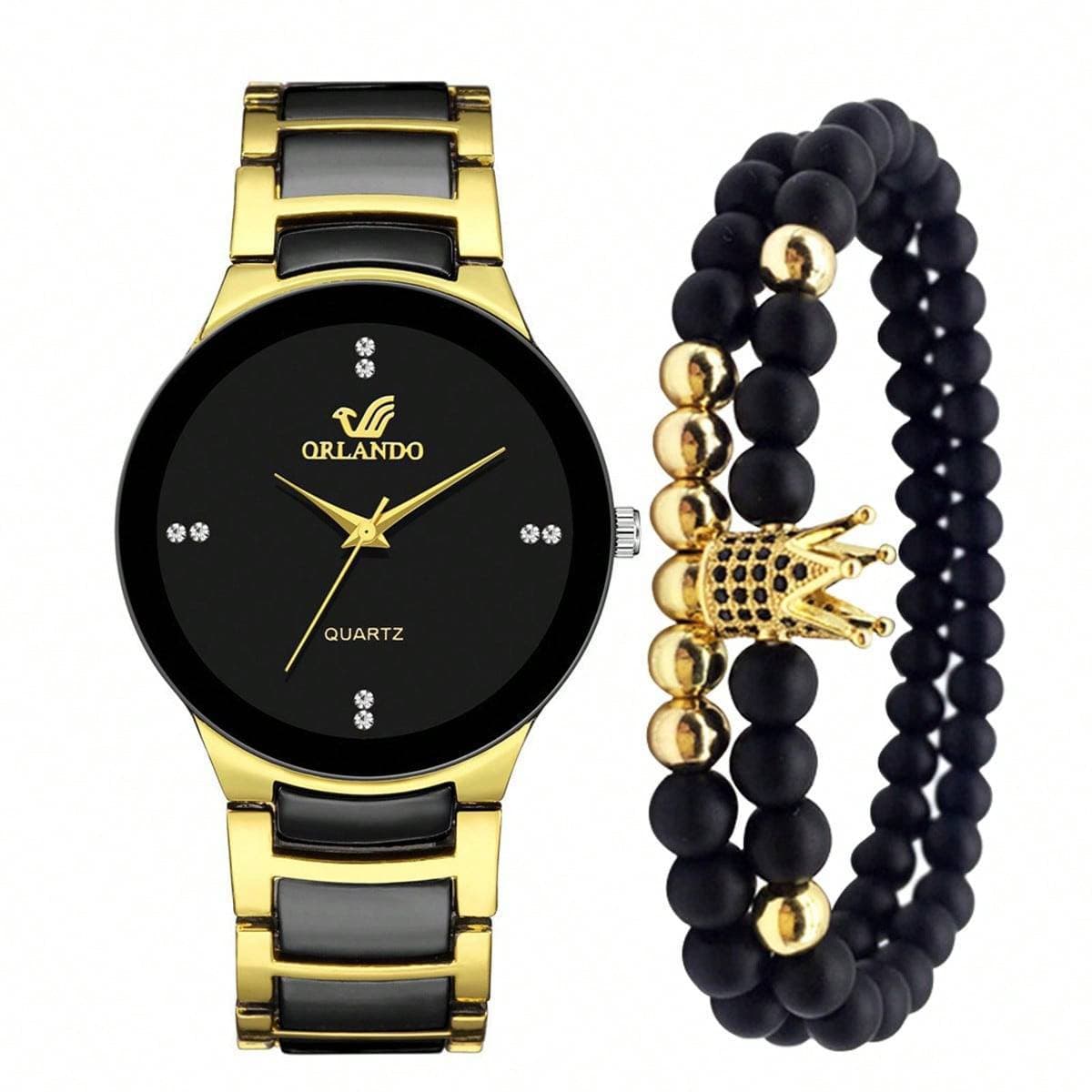 Men's Watch suit fashion calendar men's watch men's watch steel belt non-mechanical business watch bracelet suit