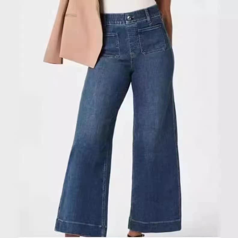 Women's Clothing Jeans Casual Pants With Shadow Blue Wash