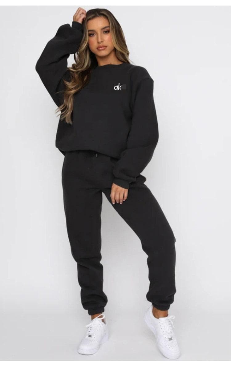 Ensemble deux pièces décontracté pour femme ALO, veste sweat-shirt à demi-zip confortable, idéal pour l'automne et l'hiver