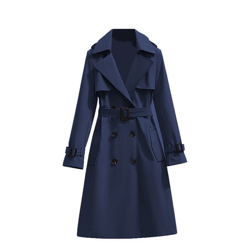 Women's Elegant Trench Coat Long Sleeve Overcoat - Slim Fit Double Breasted Casual Windbreaker With Pockets In 12 Colors (S-3XL)​​ ​​