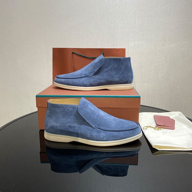 LP Single Shoe Men's 2023 Autumn And Winter One Foot Lazy Soft Sole Casual High Bang Loafers Couple's Style
