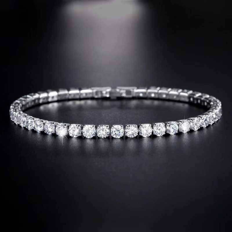 Fashionable Minimalist New Row Of Sparkling Zircon Bracelets, Hip-hop Tennis And Bracelets