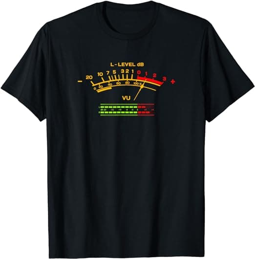 Retro VU Meter Vintage Hi-Fi Audio Stereo Music Sound T-Shirt