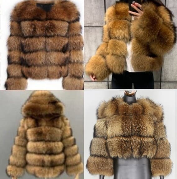 Women's Fur Coat Imitation Raccoon Fur Splicing Artificial Fur
