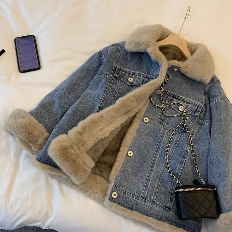 Women's Clothing thick furry casual bf style cotton coat loose parka fur winter