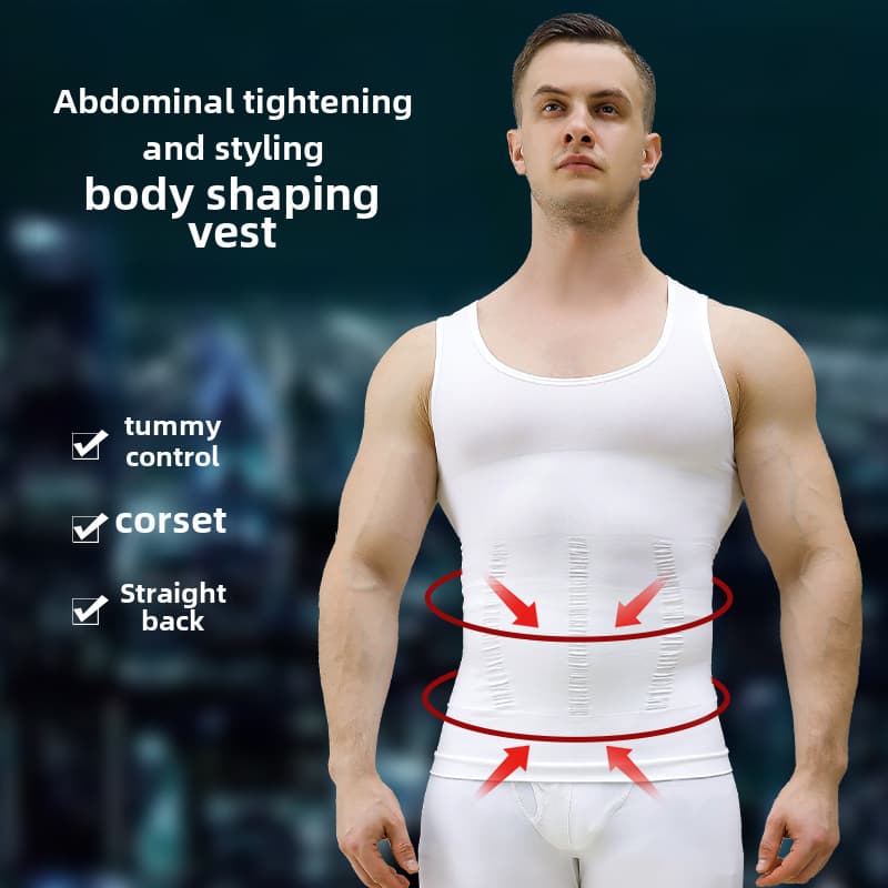 Cross-border Seamless Men's Body Shaping Clothes Tunic Vest Abdominal Bon Hide Meat Shaped Base I-shaped Vest DB01