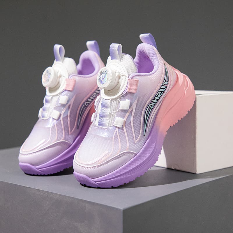 Baskets de basketball pour garçons, collection printemps 2025, pour élèves du primaire, boucle rotative, maille, style décontracté, idéales pou