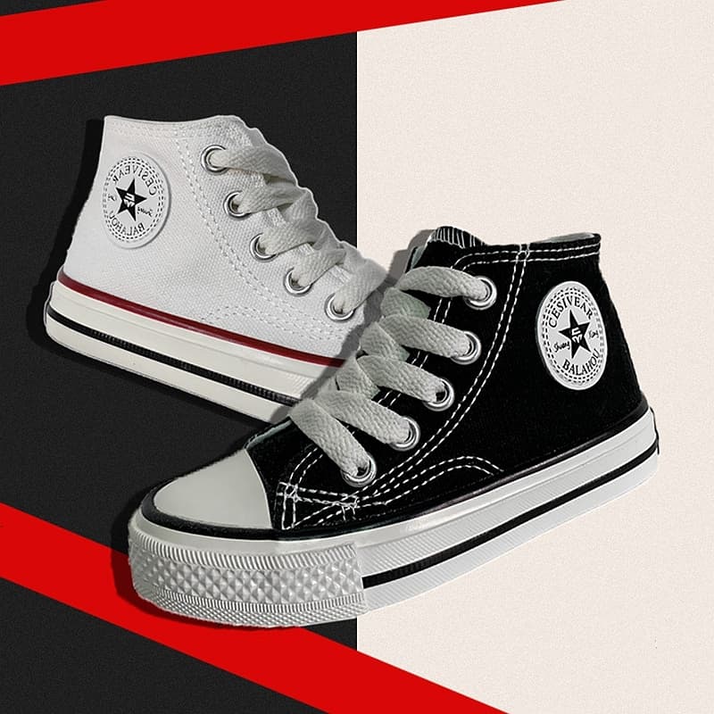 SHLIANG Children's Canvas Shoes Spring Autumn High Top Boys Girls Casual Shoes Soft Bottom Baby Ball Shoes Y0042