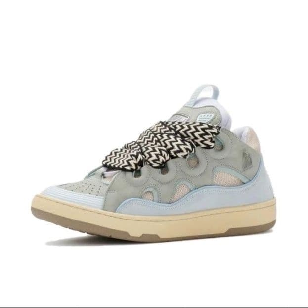 Designer Casual Chaussures De Luxe Lavines Cuir Curb Baskets Baskets De Sport Paires À Lacets Baskets Extraordinaires Baskets En Caoutchouc En Cuir