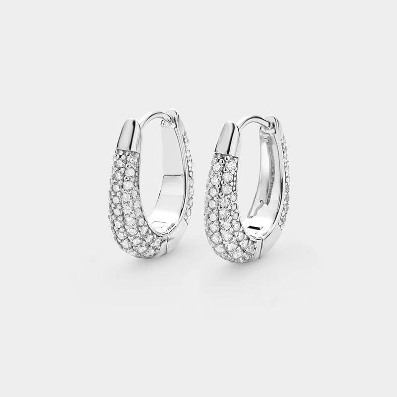 Pavé earrings Original design, elegant and luxurious earrings