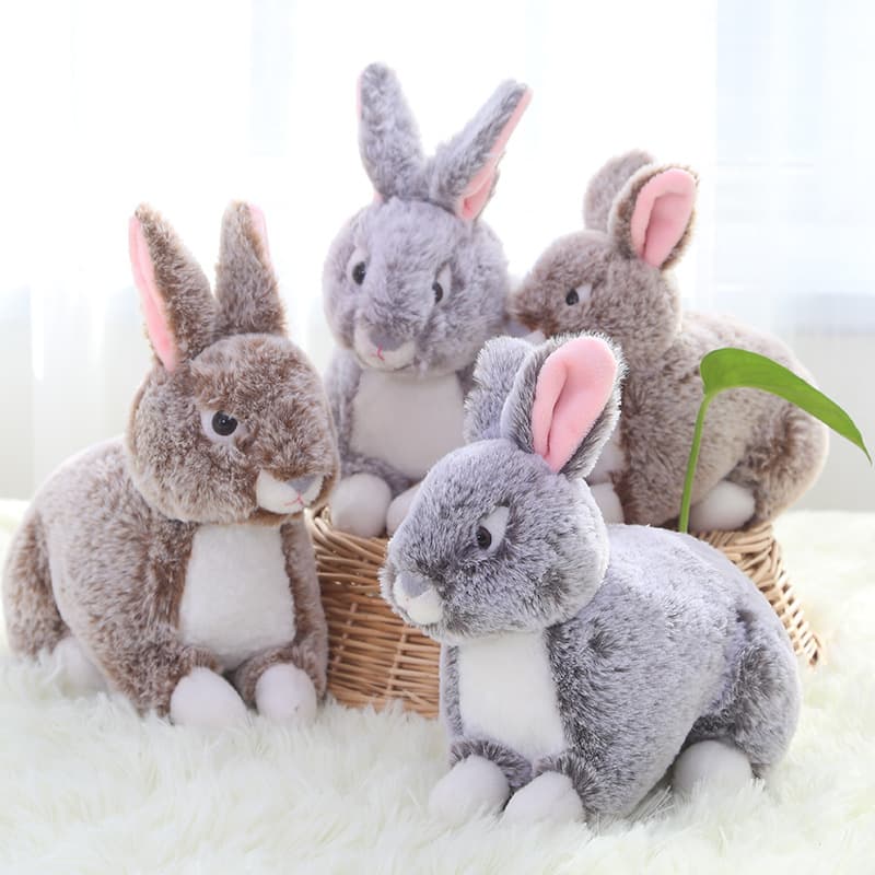Toy White foot wild rabbit plush toy sleep doll Rabbit doll plush toy gift for children