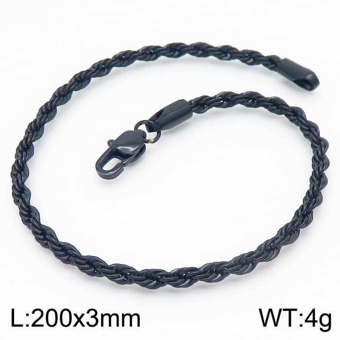 Bracelets pour hommes en acier titane, bijoux tendance, simples, avec boucle torsadée, 4/6/8 mm