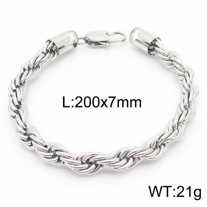 Bracelets pour hommes en acier titane, bijoux tendance, simples, avec boucle torsadée, 4/6/8 mm