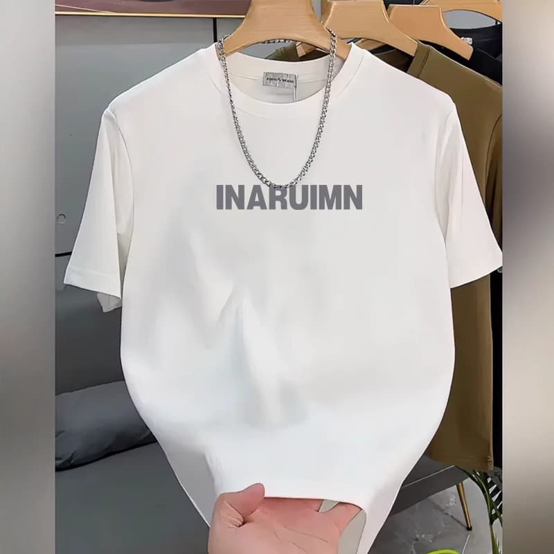 Men's Clothing Summer Heavyweight Pure Cotton Handsome Youth Short Sleeved T Shirt For Men And Women Trendy Street Loose Tops All Match Ins