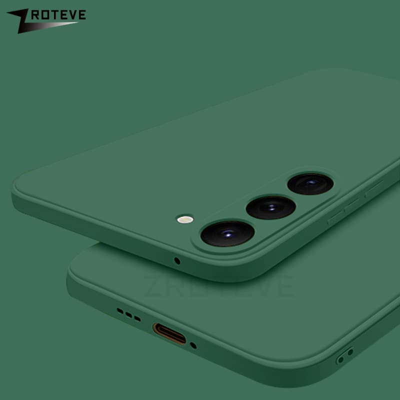 S23 Case ZROTEVE Square Liquid Silicone Soft Cover For Samsung Galaxy S22 S21 S20 FE S10 E S10E S9 Plus Note 10 9 20 Ultra Cases