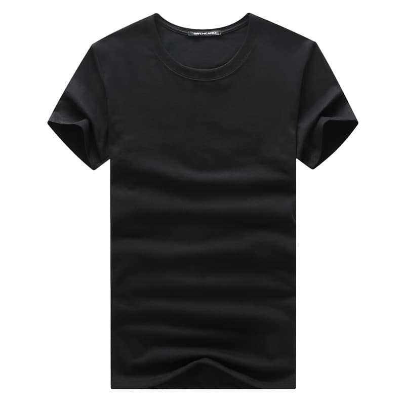 Men's Solid Color Short Sleeve T-Shirt Summer Cotton White Half Sleeve Fashion Crew Neck Bottom Shirt Net Tide
