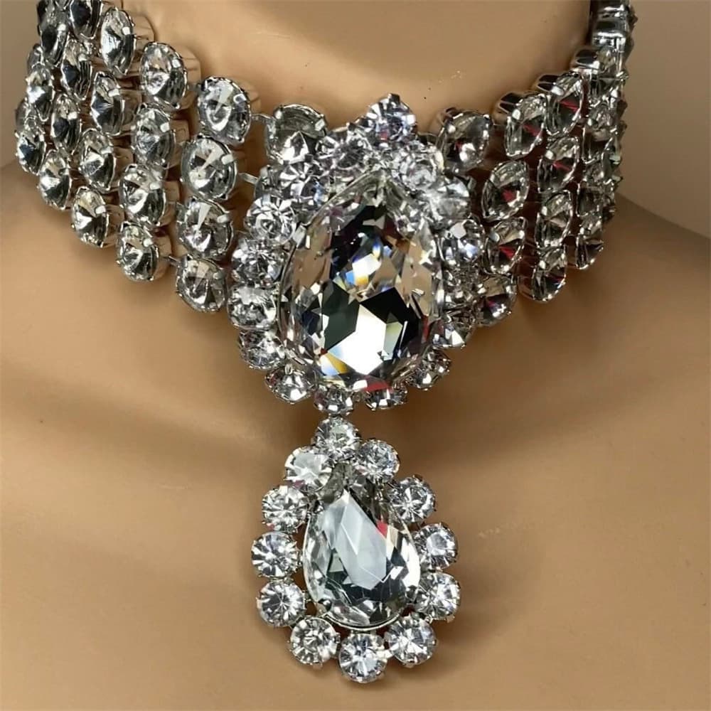 Women's Jewelry Elegant Teardrop Pendant Necklace Geometric Drop Dangle Statement Necklace For Women Fashion Luxury Gift