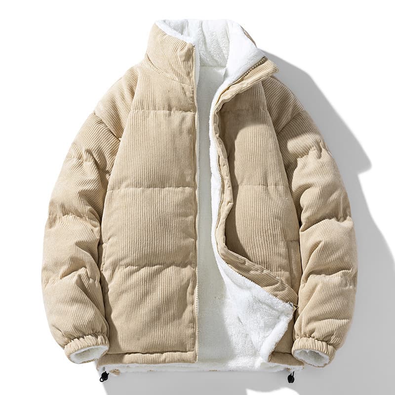 Men's Clothing Reversible Cotton Coat Winter Plus Velvet Thick Warm Cotton Coat