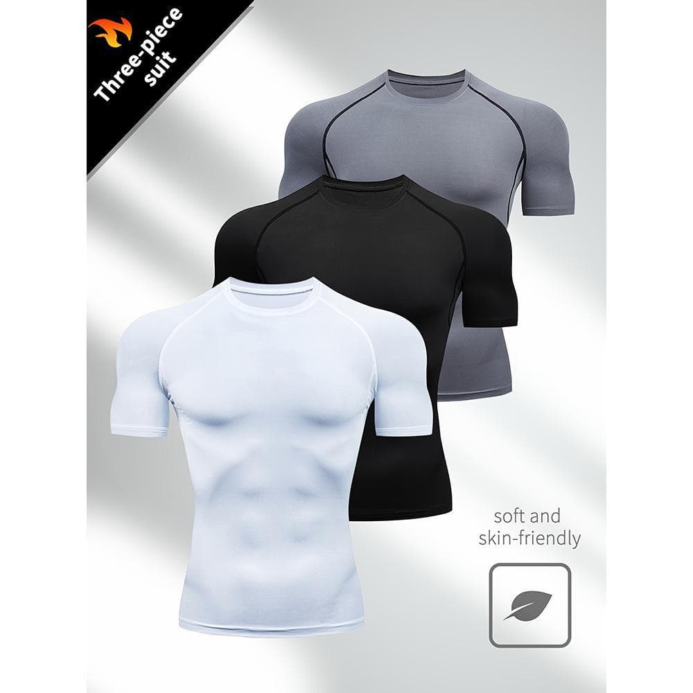 Men's Quick Drying Short Sleeve T-Shirt Space Station Fitness Sports Top Breathable Polyester For Running Training