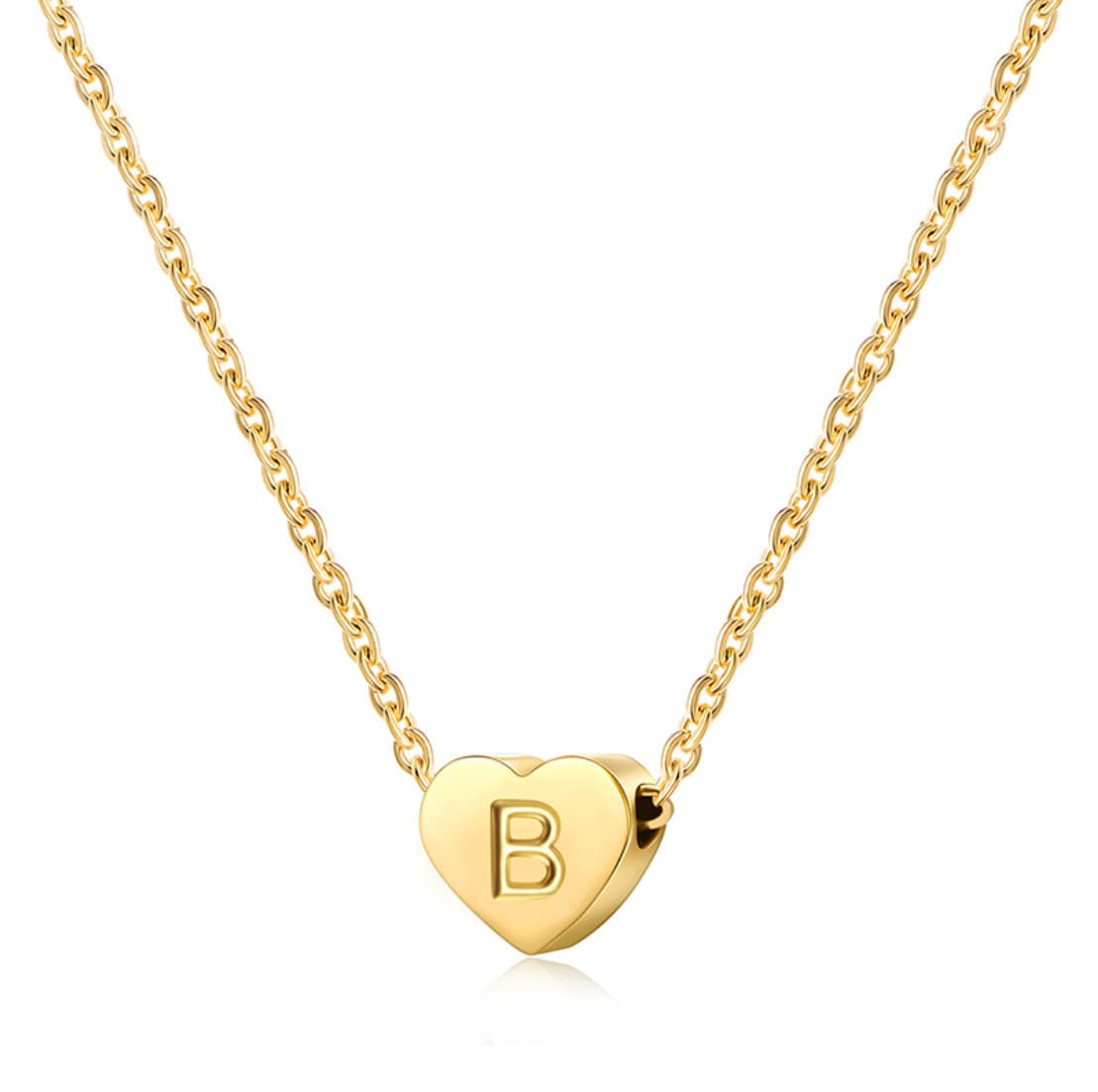 simple fashion heart 26 letters love letters titanium steel necklace