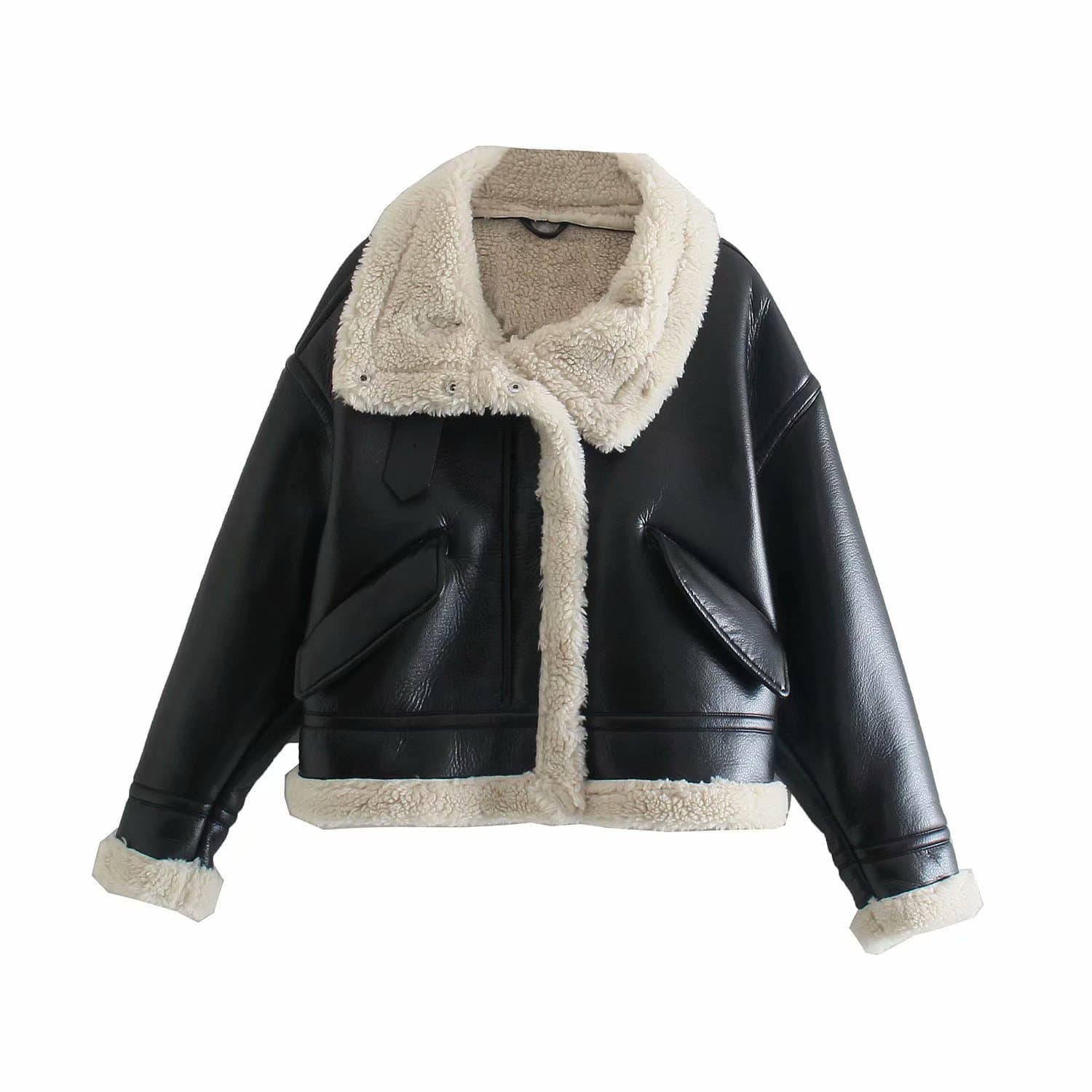 Women's clothing style street fashion fleece fur jacket coat