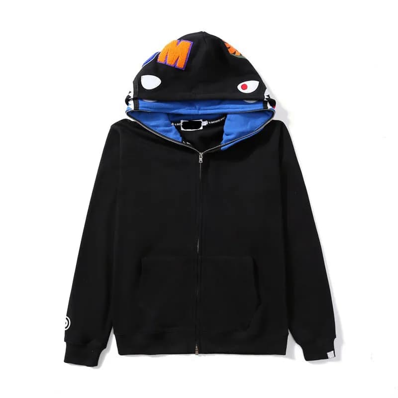 Sweat à capuche zippé en forme de requin pour homme et femme, veste camouflage tendance, sweat à capuche, polaire technique