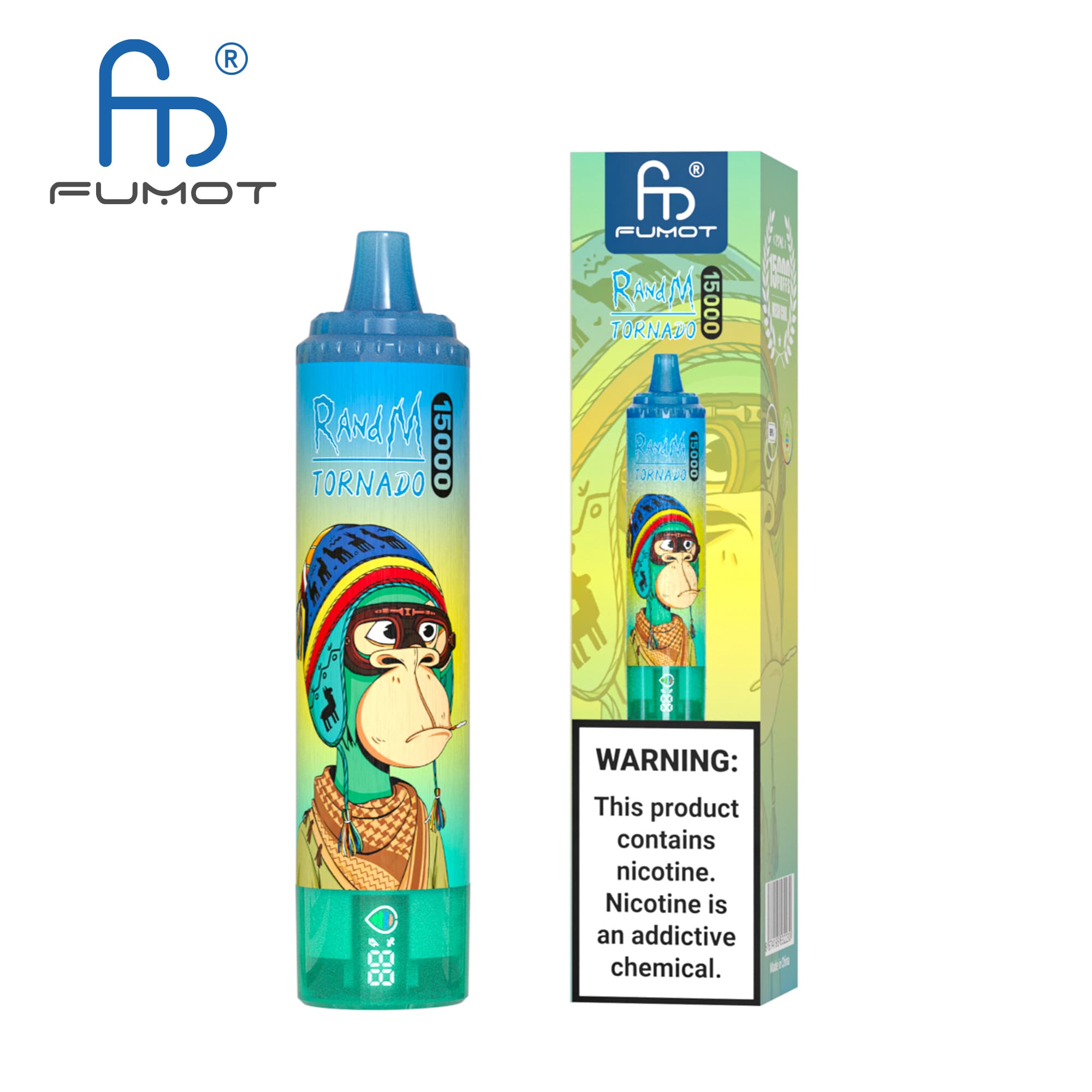 15PCS 15000 Puffs RANDM TORNADO Fraise Kiwi Saveur Fruitée Jetables Vape Cigarettes Électroniques Appareil Kit De Démarrage