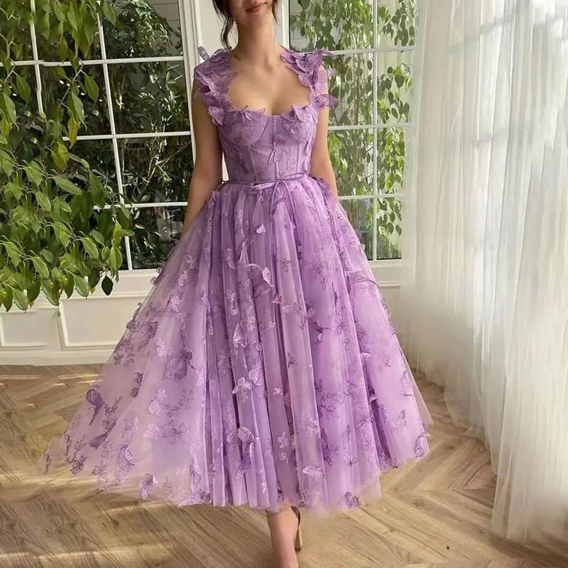 Women's wedding dress tulle sling sleeveless high slit bridal party beach dress