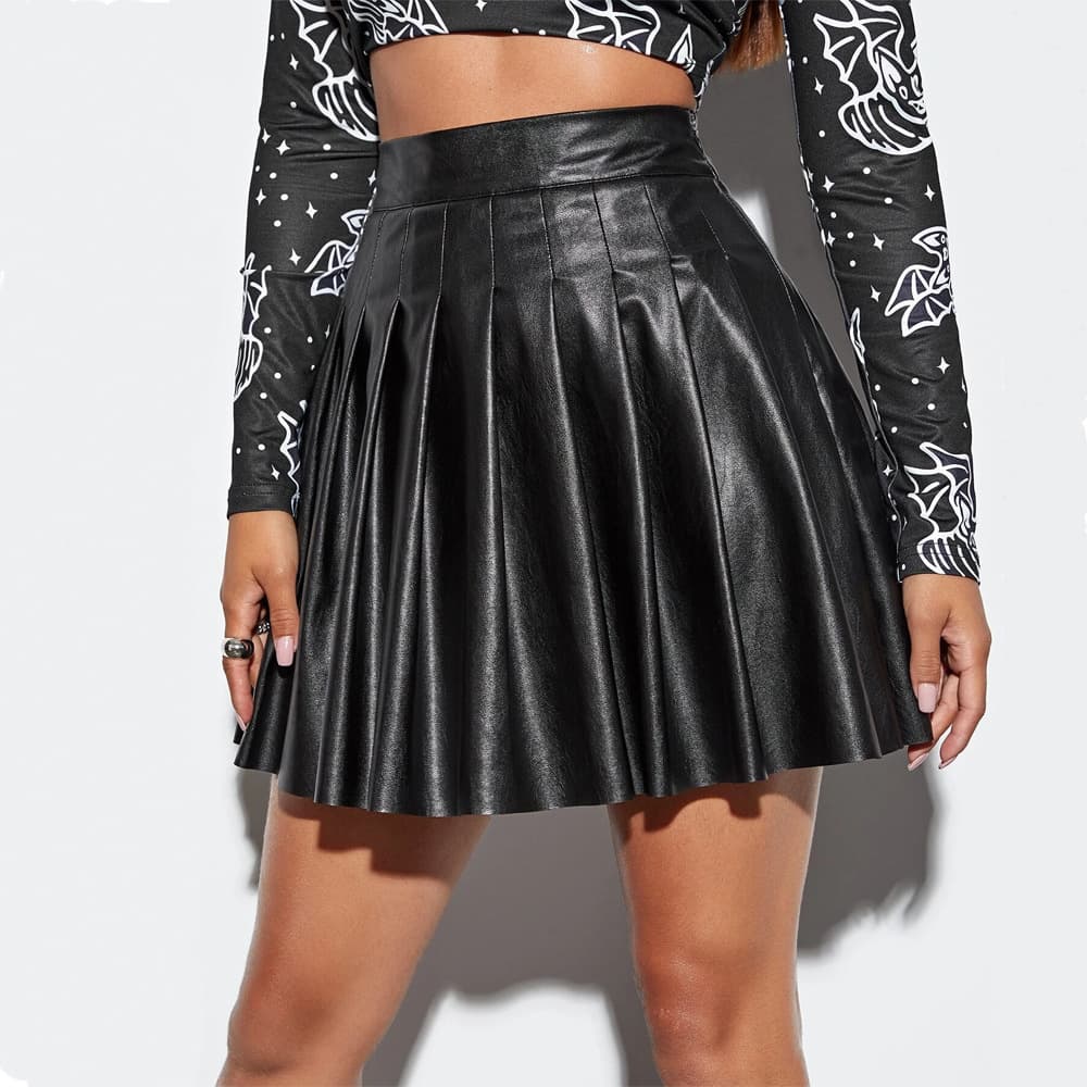Women's fashion sexy skirt PU leather skirt