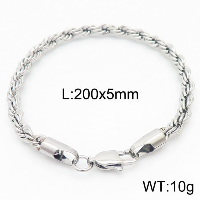 Bracelets pour hommes en acier titane, bijoux tendance, simples, avec boucle torsadée, 4/6/8 mm