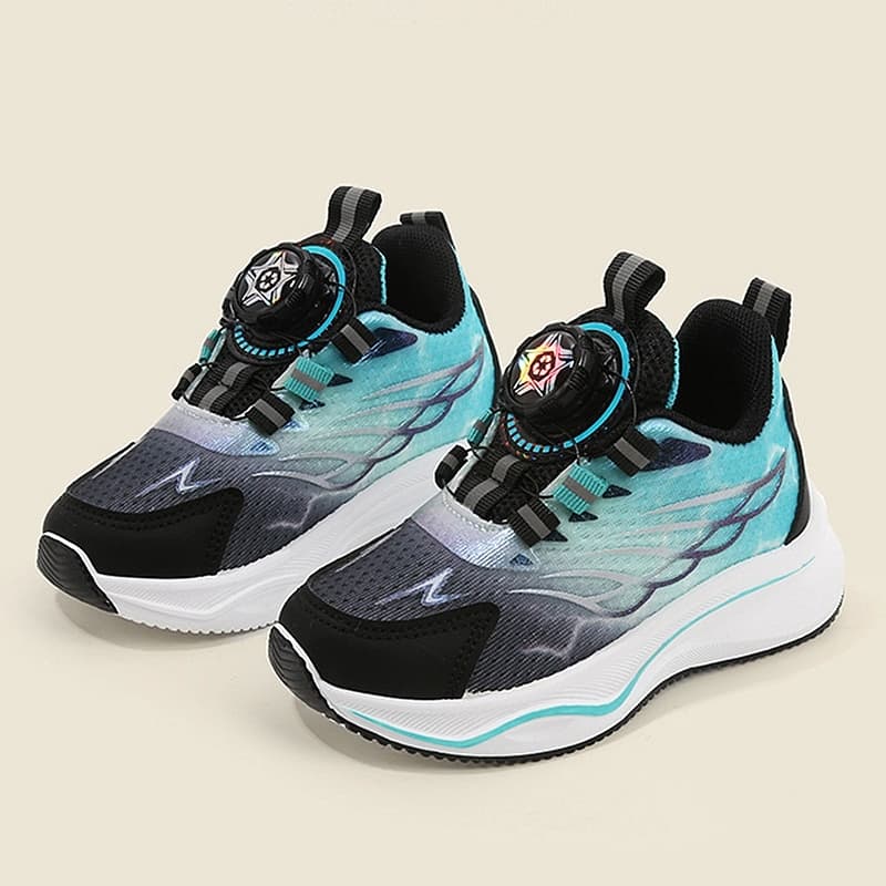 SHLIANG Children Sports Shoes Fashion Boy Running Shoes Girls Soft Sole Elasticity Shoes Knit Mesh Breathable Kids Sneakers S150B
