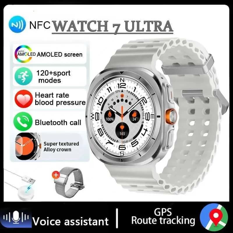 2025 NEW Ultra GPS NFC Smart For Samsung Galaxy Compass Temperature Watch Outdoor Sport Men AMOLED Upgraded Smartwatch 7